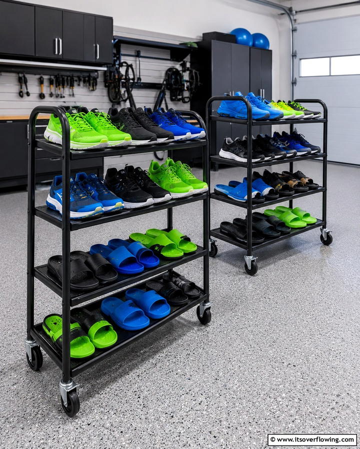 Rolling Shoe CartsExact - 25 Smart Garage Shoe Storage Ideas for Organization