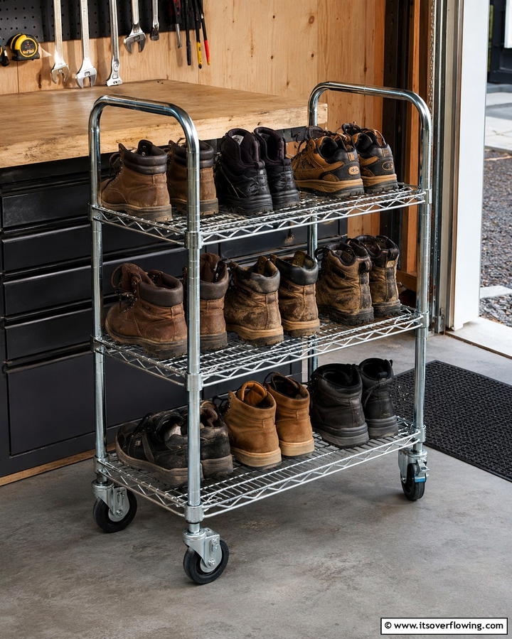 Rolling Shoe CartsOne - 25 Smart Garage Shoe Storage Ideas for Organization
