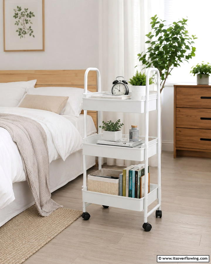Rolling Storage Carts - 25 Smart Bedroom Storage Ideas to Declutter Your Space