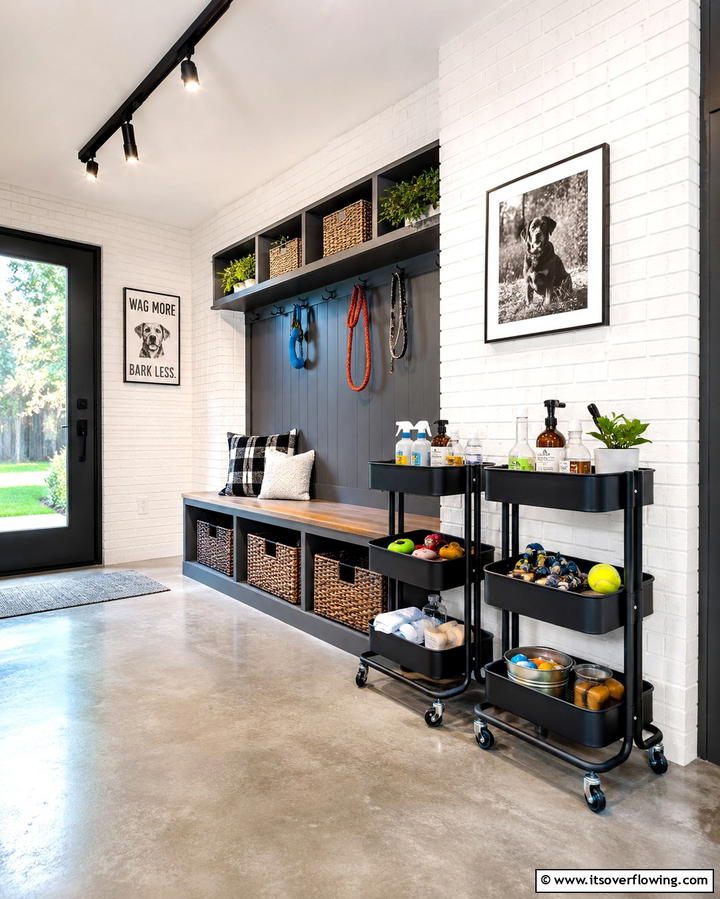Rolling Storage Carts - 30 Mudroom Storage Ideas for a Clutter-Free Entryway