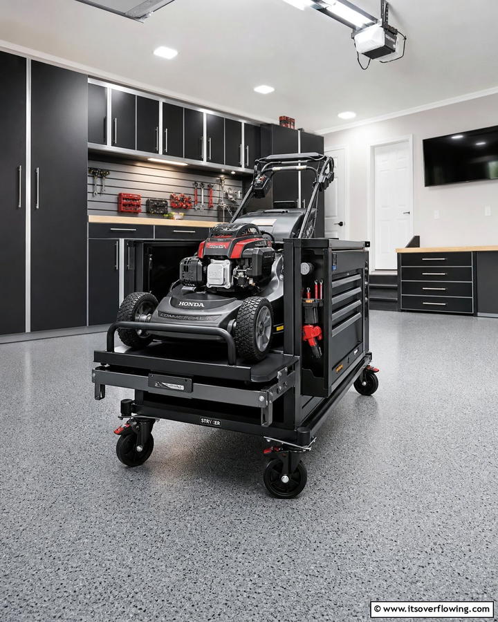 Rolling Storage Carts - 20 Smart Lawn Mower Storage Ideas for Your Garden