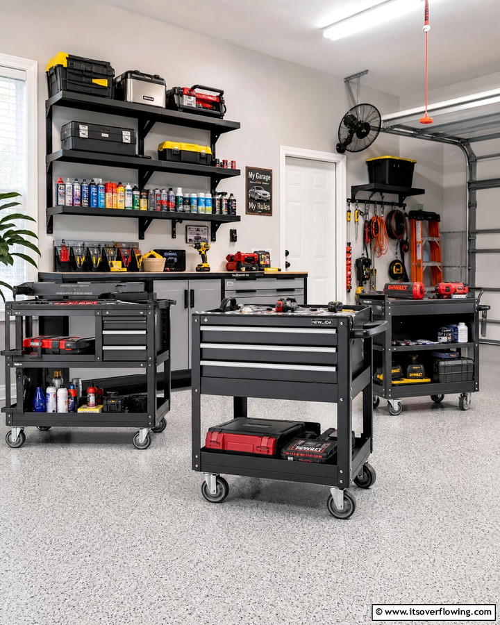 Rolling Storage Carts for Mobility - 21 Garage Storage Ideas to Organize Your Cluttered Space