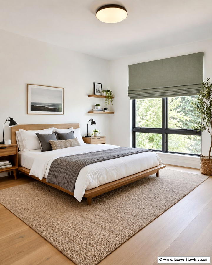 Roman Shade Curtains for a Sleek Finish - 25 Elegant Bedroom Curtain Ideas to Enhance Your Decor