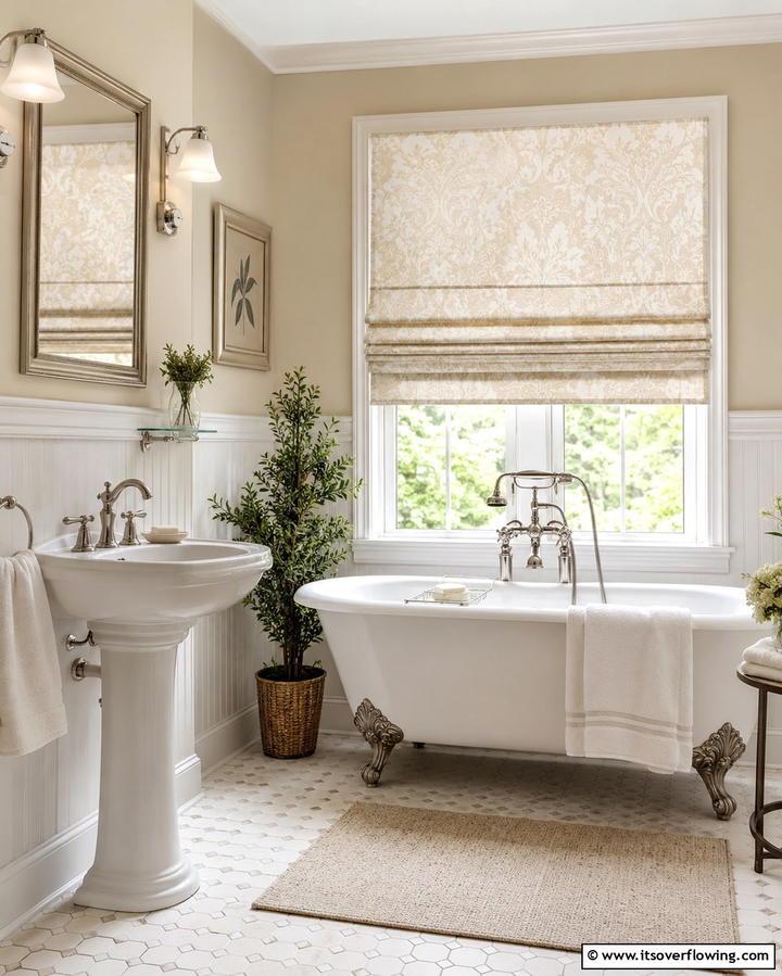 Roman Shades for a Classic Look - 25 Beautiful Bathroom Window Treatment Ideas for Privacy