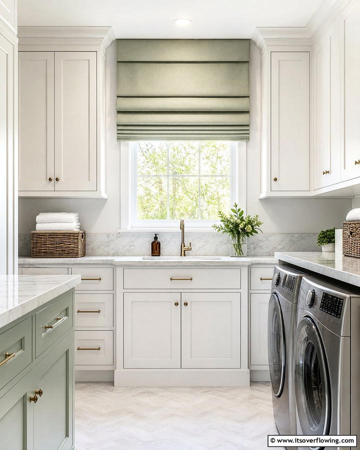 Roman Shades for a Sophisticated Look - 20 Laundry Room Curtain Ideas for a Stylish and Private Space