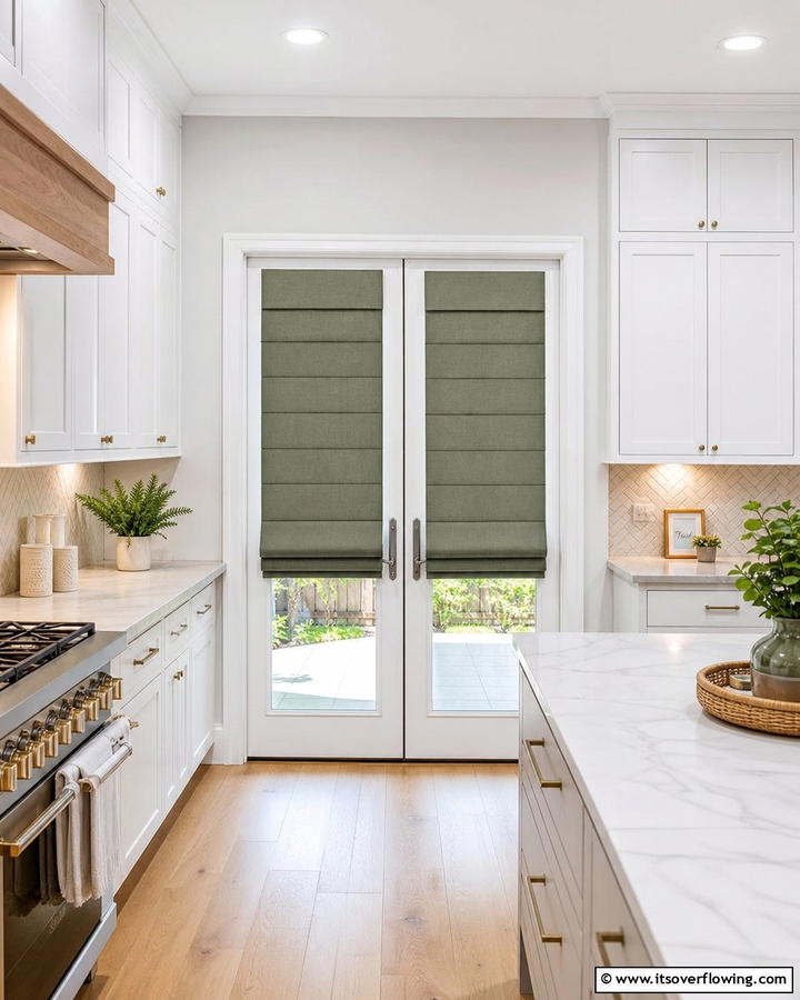Roman Shades for a Tailored Look - 20 French Door Curtain Ideas to Elevate Your Home Decor