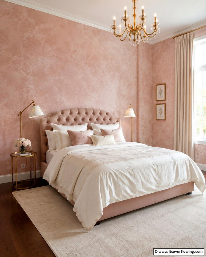 Romantic Blush Limewash for a Cozy Touch - 25 Limewash Bedroom Ideas for a Serene Retreat