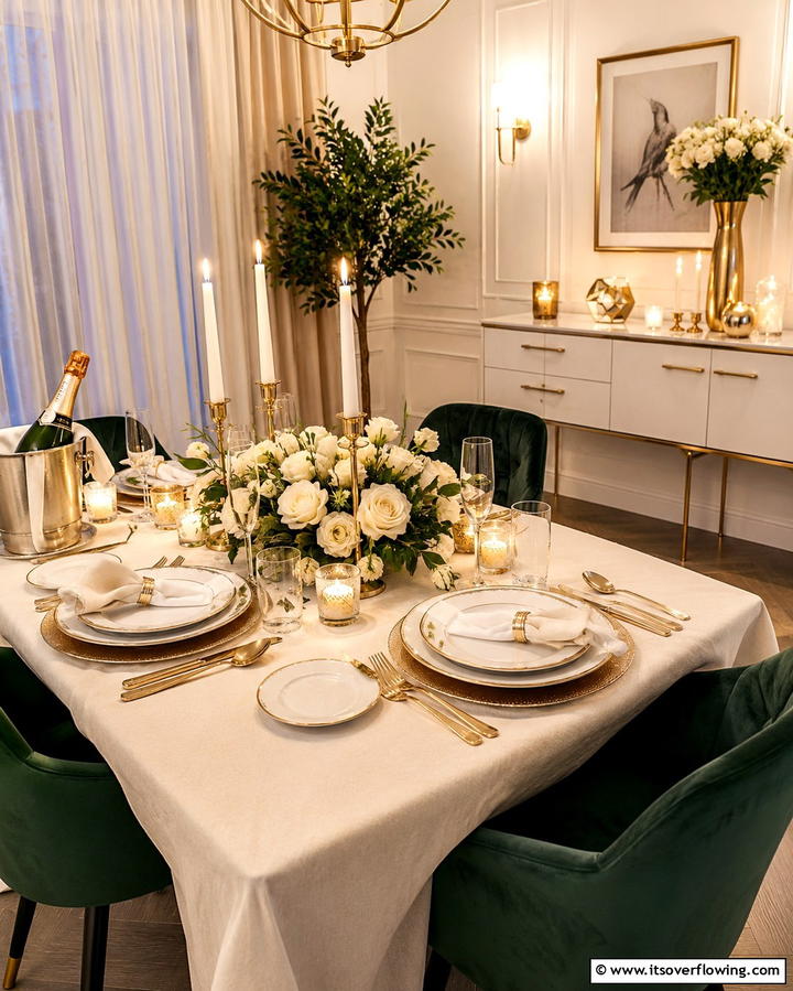 Romantic Candlelight Dinner at Home - 30 Romantic Wedding Anniversary Celebration Ideas