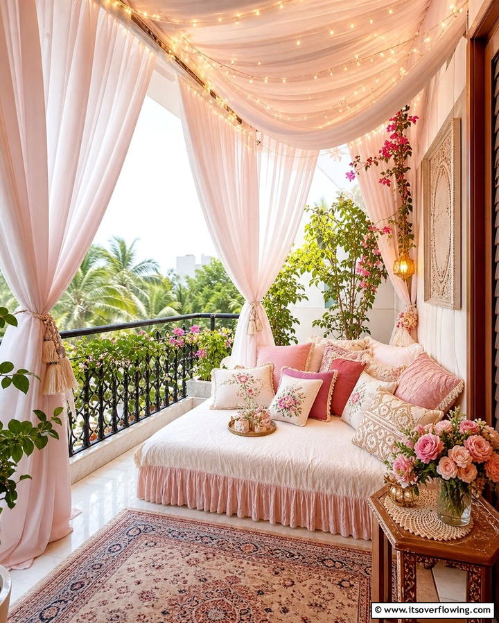 Romantic Canopy Setting - 25 Inspiring Bedroom Balcony Ideas for Your Home