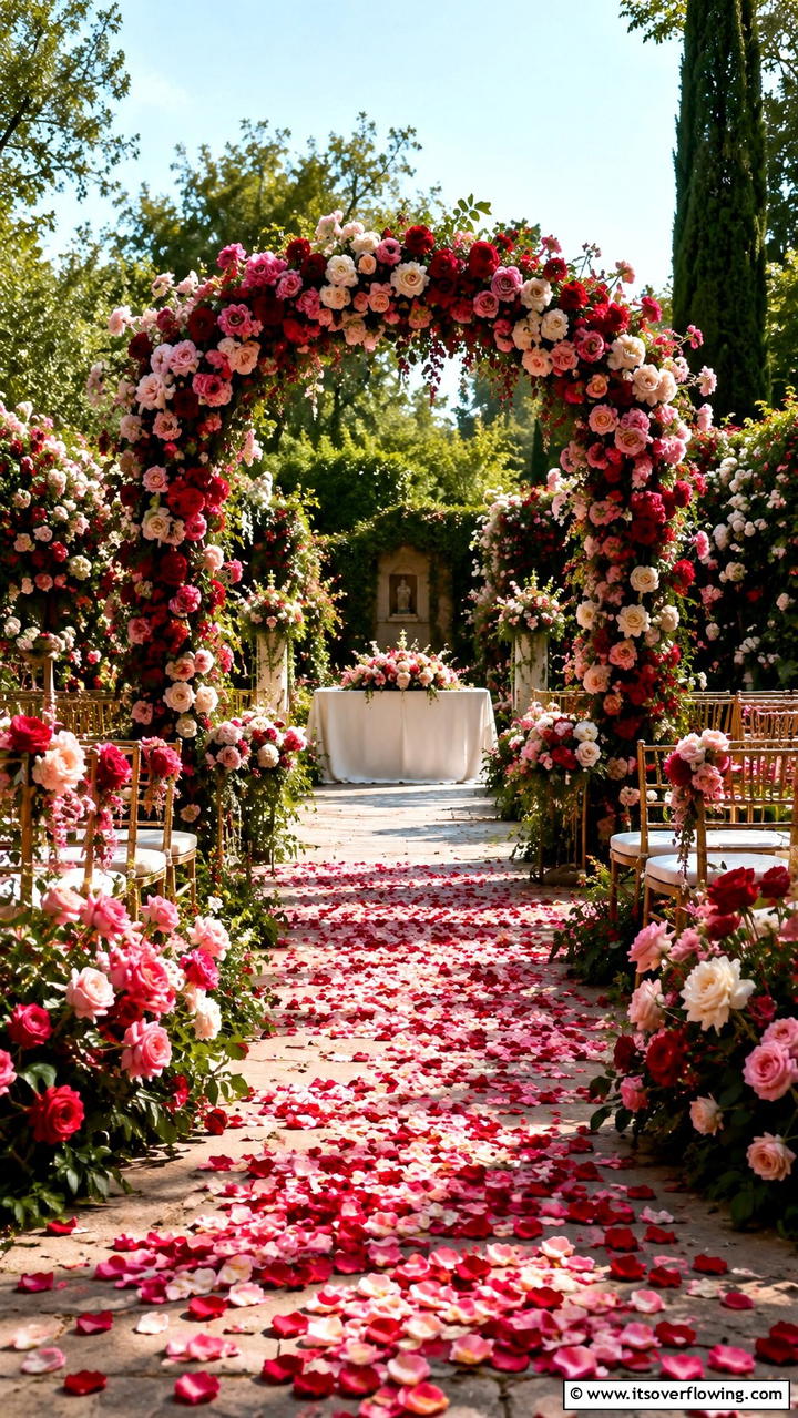 Romantic Rose Garden Ceremony - 30 Garden Wedding Ideas- Enchanting Outdoor Celebration Themes