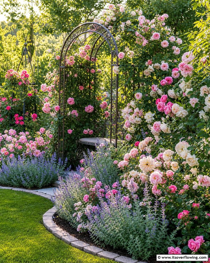 Romantic Rose Garden Nook - 21 Flower Bed Ideas to Beautify Your Garden or Yard