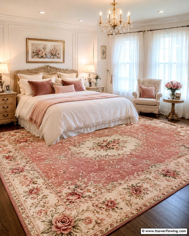 Romantic Rug Accents - 30 Romantic Bedroom Ideas to Create a Cozy Love Nest