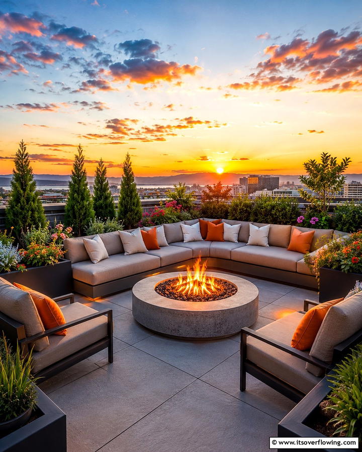 Rooftop Fire Pits - 25 Rooftop Garden Ideas for Urban Green Spaces