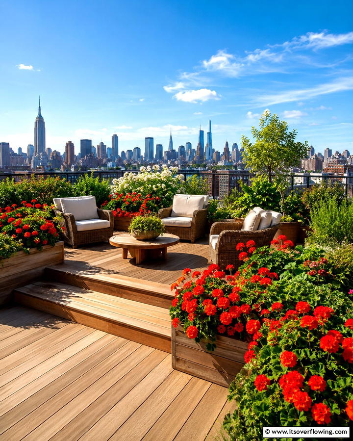 Rooftop Garden Platform Deck - 30 Platform Deck Ideas to Elevate Your Backyard Design