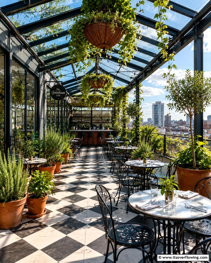 Rooftop Greenhouse Cafe - 25 Rooftop Greenhouse Ideas for Urban Gardening