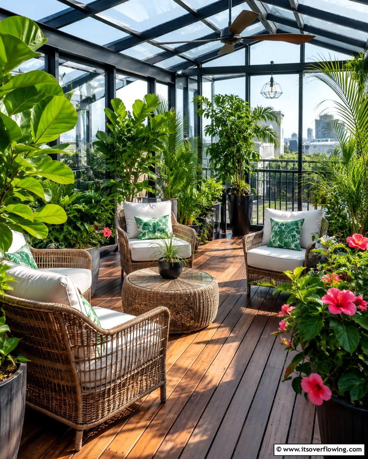 Rooftop Greenhouse Lounge - 25 Rooftop Greenhouse Ideas for Urban Gardening