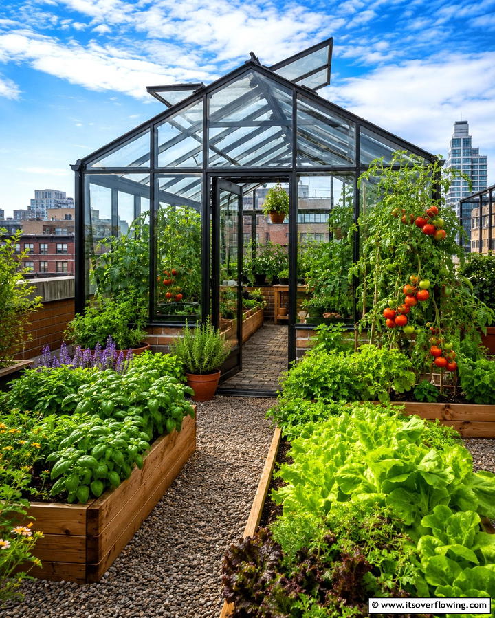 Rooftop Greenhouse with Composting System - 25 Rooftop Greenhouse Ideas for Urban Gardening