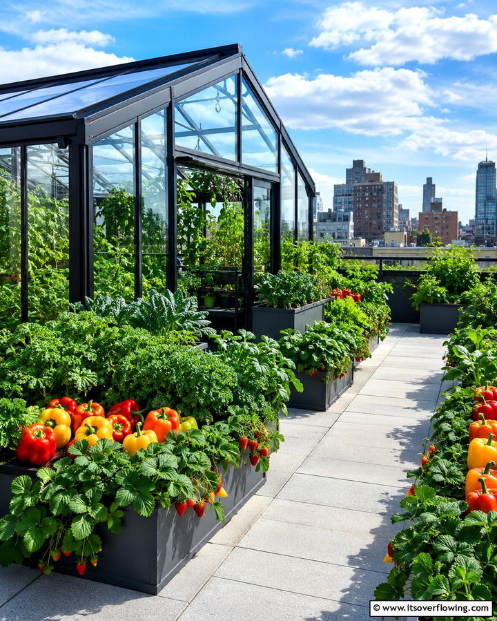 Rooftop Greenhouse with Edible Landscaping - 25 Rooftop Greenhouse Ideas for Urban Gardening