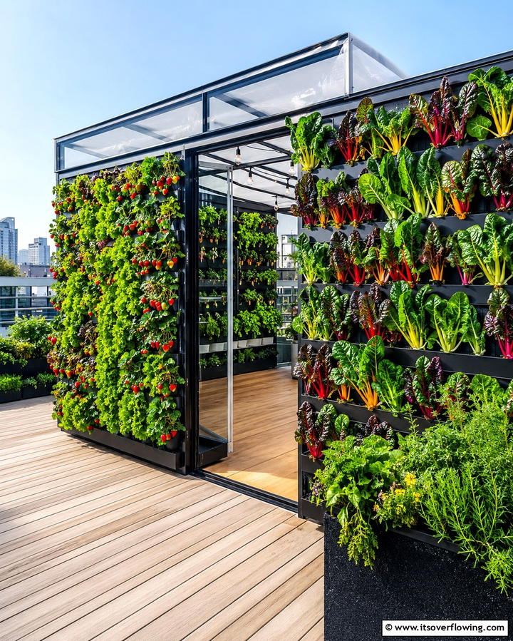 Rooftop Greenhouse with Edible Walls - 25 Rooftop Greenhouse Ideas for Urban Gardening