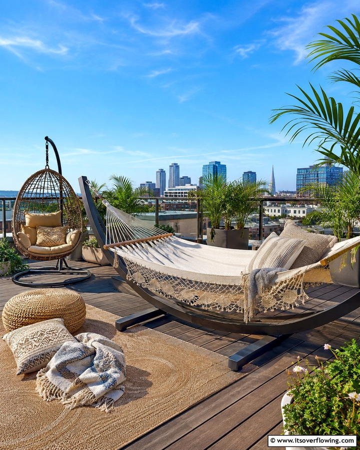 Rooftop Hammocks and Swings - 25 Rooftop Garden Ideas for Urban Green Spaces