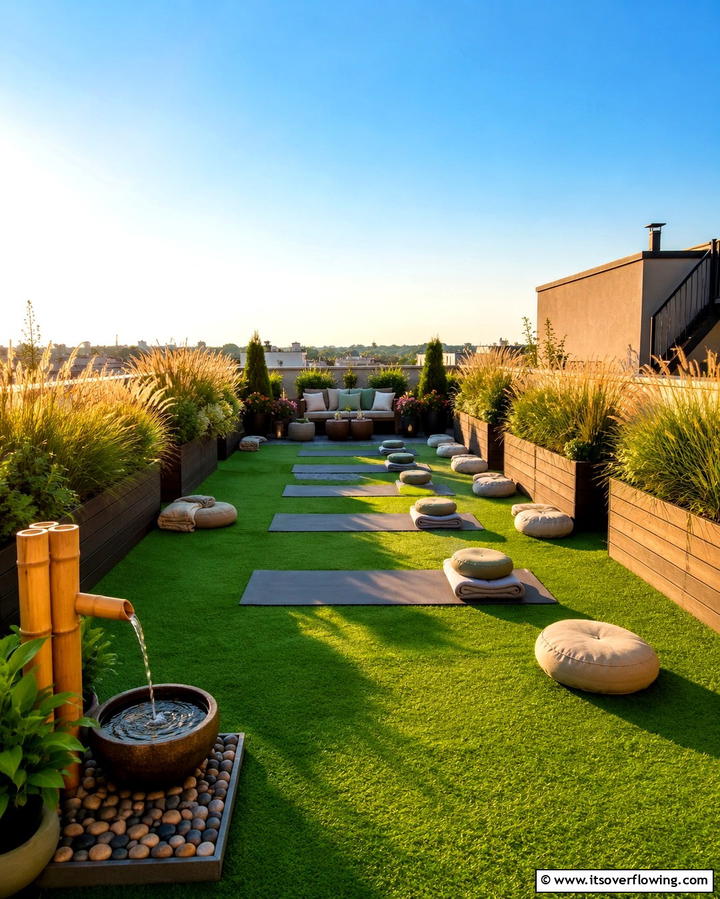 Rooftop Yoga and Meditation Space - 25 Rooftop Garden Ideas for Urban Green Spaces