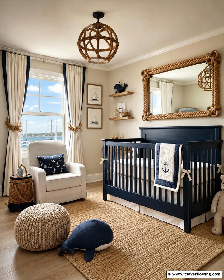 Rope Accents in Decor - 25 Nautical Nursery Ideas for a Coastal Vibe