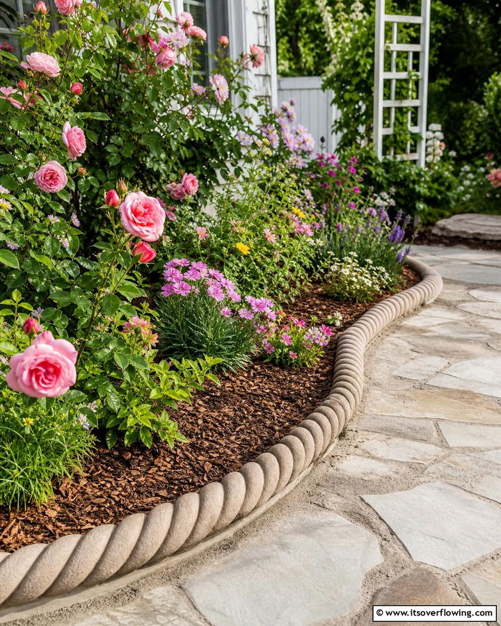 Rope Edging for Mulch Beds - 20 Mulch Edging Ideas to Define and Beautify Your Garden Beds