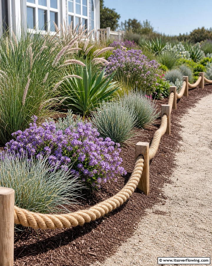Rope Edging - 20 Recycled Garden Edging Ideas for an Eco-Friendly Yard