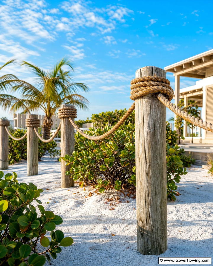 Rope Fence for Coastal Vibes - 25 Small Garden Fence Ideas for Your Outdoor Space
