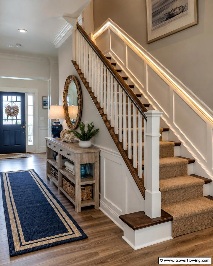 Rope Lighting Along Staircase Borders - 25 Staircase Lighting Ideas to Illuminate Your Home