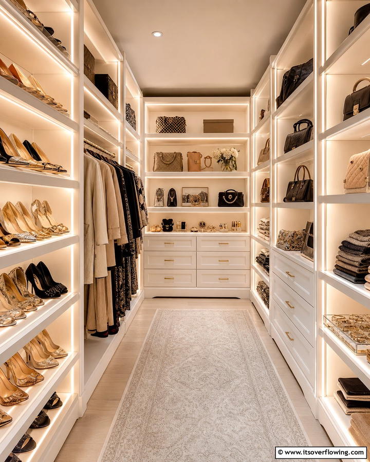 Rope Lighting for Shelves - 25 Bright Closet Lighting Ideas for Organized Spaces