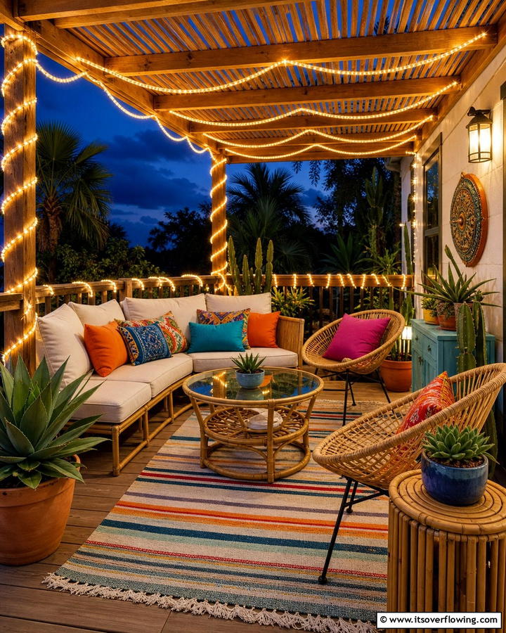 Rope Lights for Creative Accents - 20 Covered Patio Lighting Ideas for Outdoor Ambiance