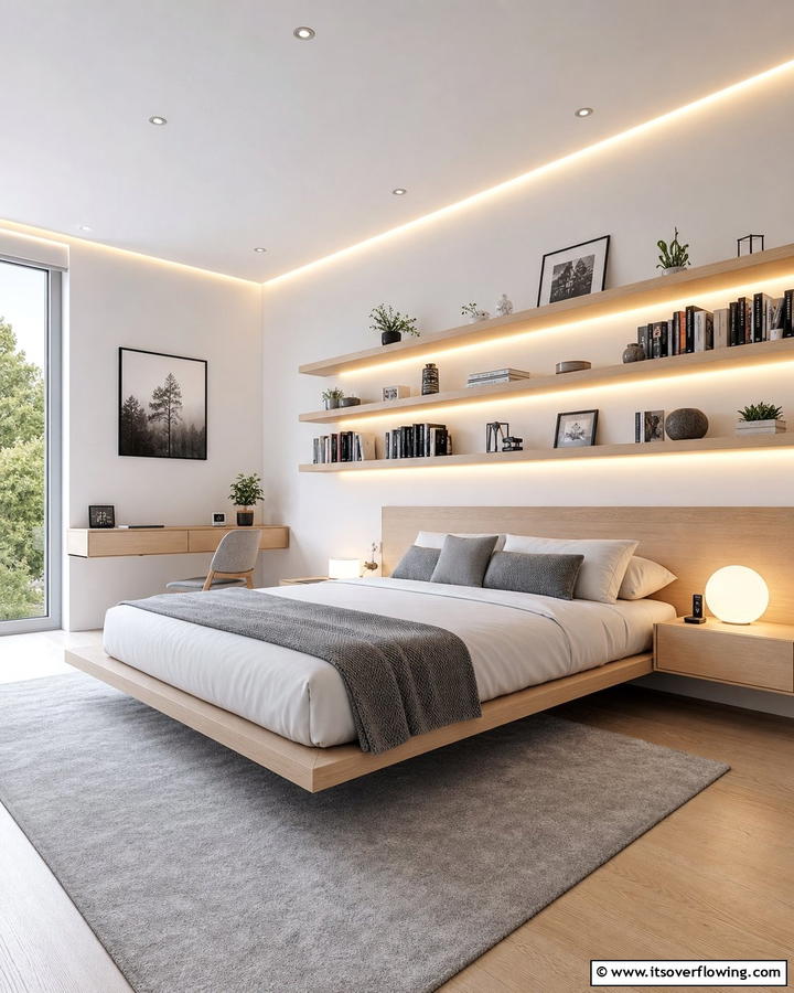 Rope Lights for Subtle Accents - 20 Bookshelf Lighting Ideas- Illuminate Your Collection
