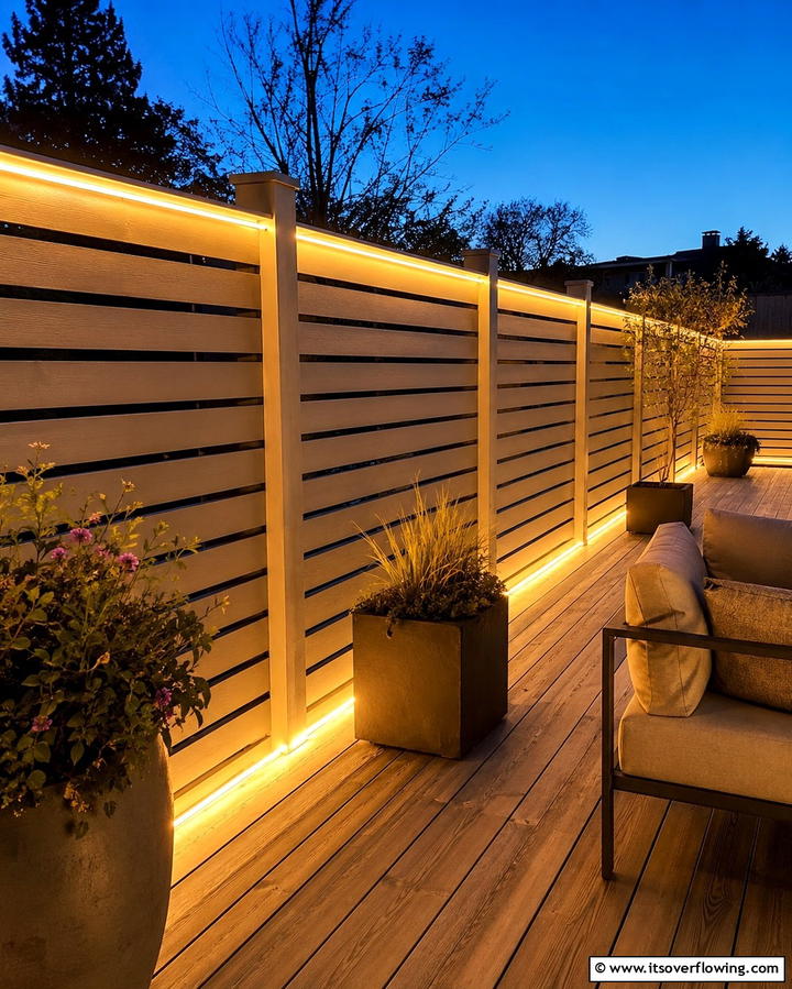 Rope Lights for a Subtle Glow - 25 Fence Lighting Ideas to Illuminate Your Outdoor Space