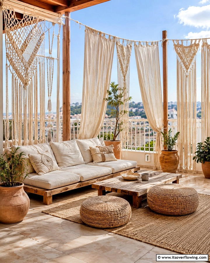 Rope and Fabric Dividers - 30 Balcony Privacy Ideas for Secluded Outdoor Spaces