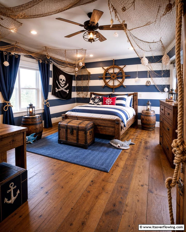 Rope and Netting Accents - 20 Pirate-Themed Bedroom Ideas for Adventurous Kids
