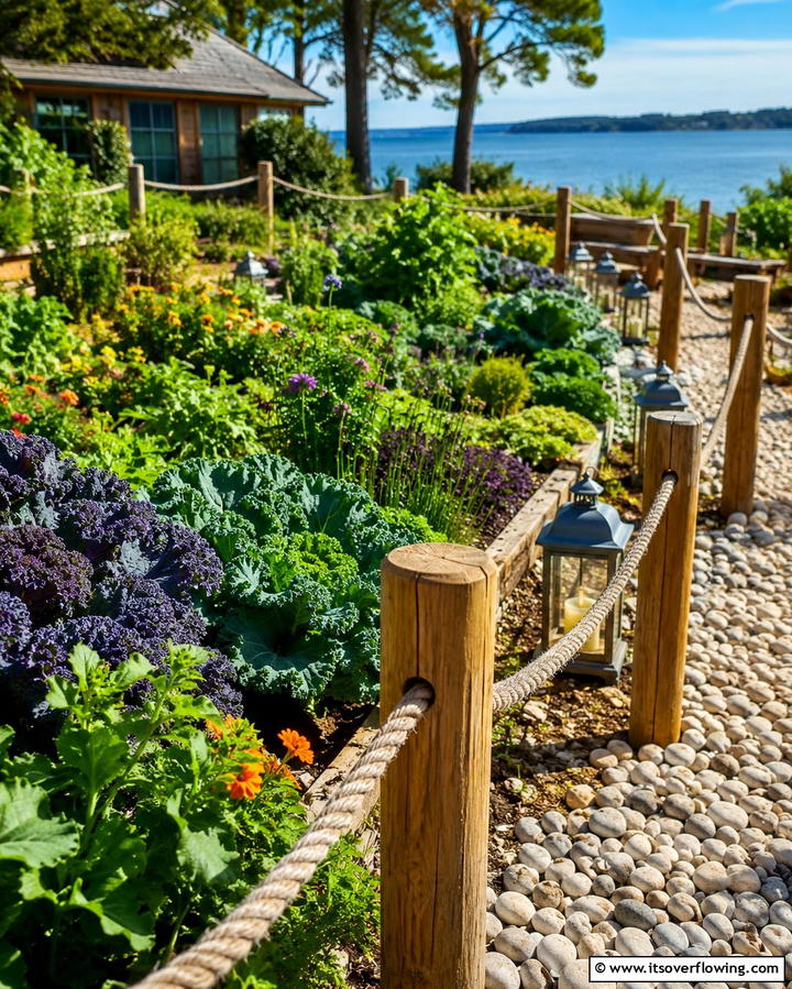 Rope and Post Fence - 20 Practical Vegetable Garden Fence Ideas for Your Yard