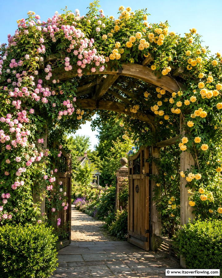 Rose Arbors for Dramatic Entrances - 25 Rose Garden Ideas to Create a Blooming Paradise
