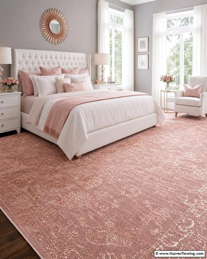 Rose Gold Rugs - 20 Rose Gold Bedroom Ideas for a Luxurious Retreat