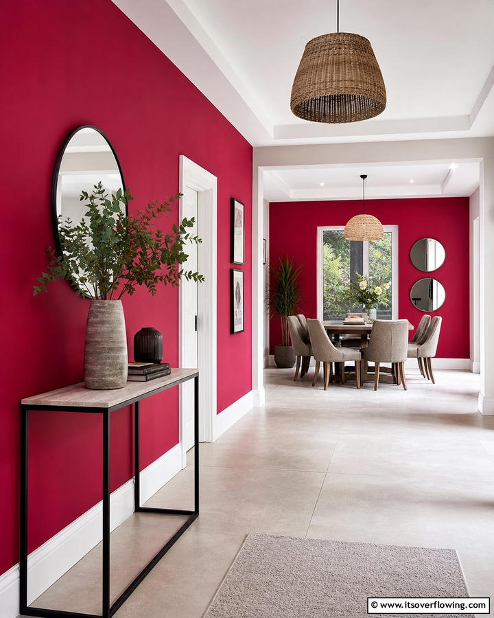 Rose Red Radiance - 21 Accent Wall Color Ideas for Bold Interior Transformations
