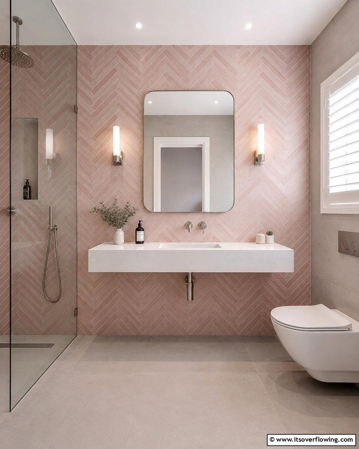 Rose Tinted Tiles for a Subtle Statement - 25 Pink Bathroom Ideas for a Soft and Serene Space
