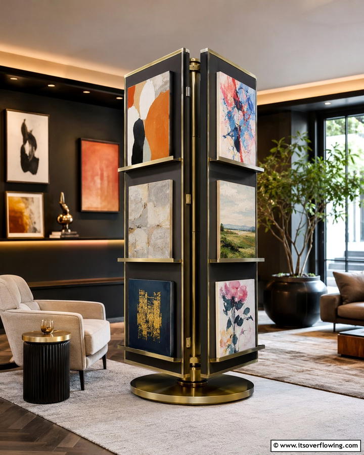 Rotating Art Display - 25 Office Wall Decor Ideas to Inspire Creativity