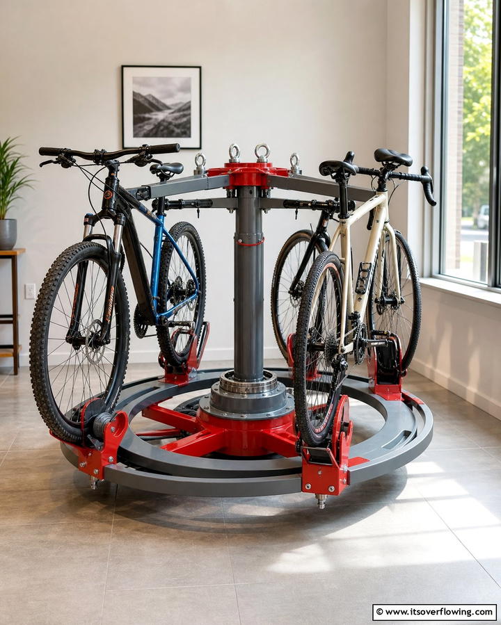 Rotating Bike Racks for Easy Selection - 25 Garage Bike Storage Ideas for a Clutter-Free Space