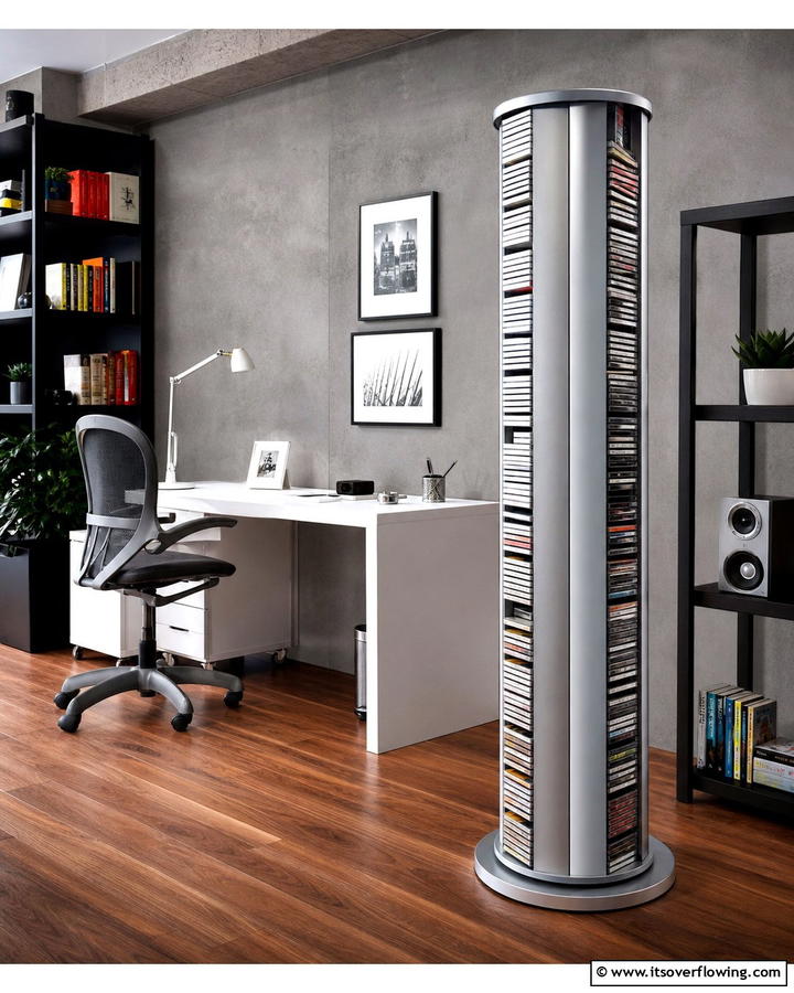 Rotating CD Towers - 20 Creative CD Storage Ideas for Modern Homes