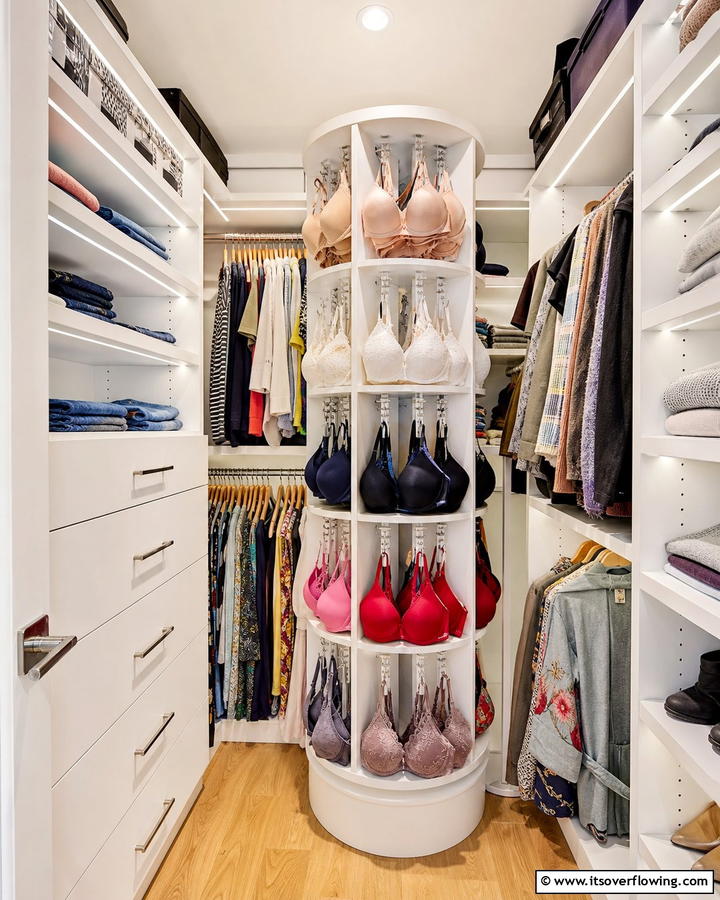 Rotating Closet Organizers - 20 Bra Storage Ideas- Organize Your Intimates