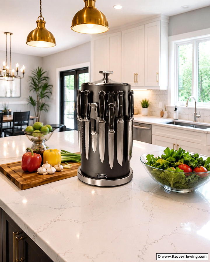 Rotating Knife Holders for Accessibility - 25 Knife Storage Ideas for a Clutter-Free Kitchen