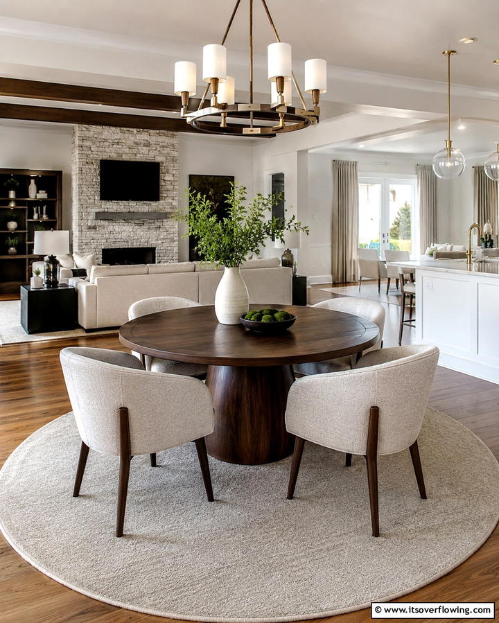 Round Dining Tables - 30 Living Room Furniture Layout Ideas for Optimal Flow