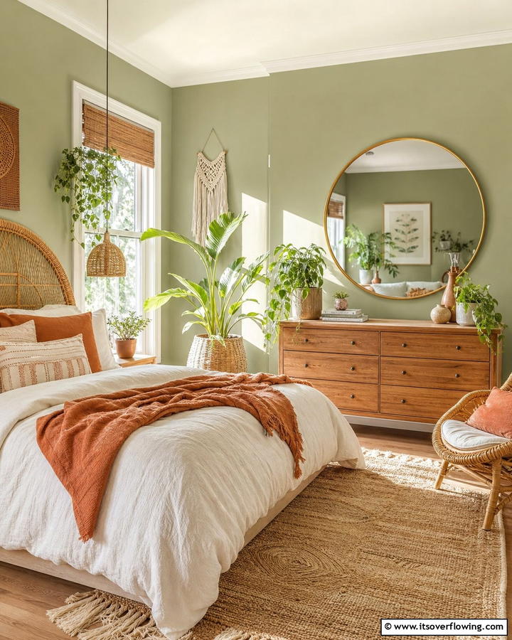 Round Mirror for a Soft Touch - 20 Bedroom Mirror Ideas to Reflect Your Style