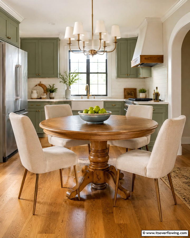 Round Pedestal Table - 25 Small Kitchen Table Ideas for Cozy Meals