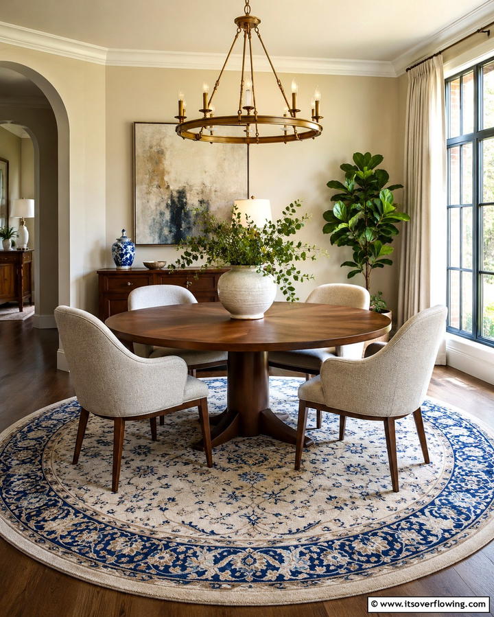 Round Rugs for Circular Dining TablesOne - 30 Dining Room Rug Ideas to Anchor Your Table Setting